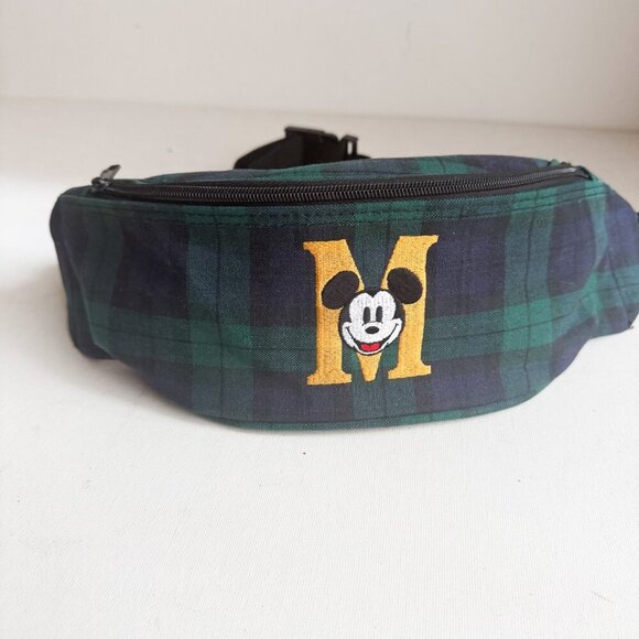Vintage Black watch Plaid Canvas Mickey Mouse Belt Bag - Picture 3 of 8